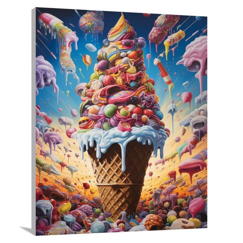 Frozen Delights: Ice Cream Extravaganza - Pop Art 2 - Canvas Print