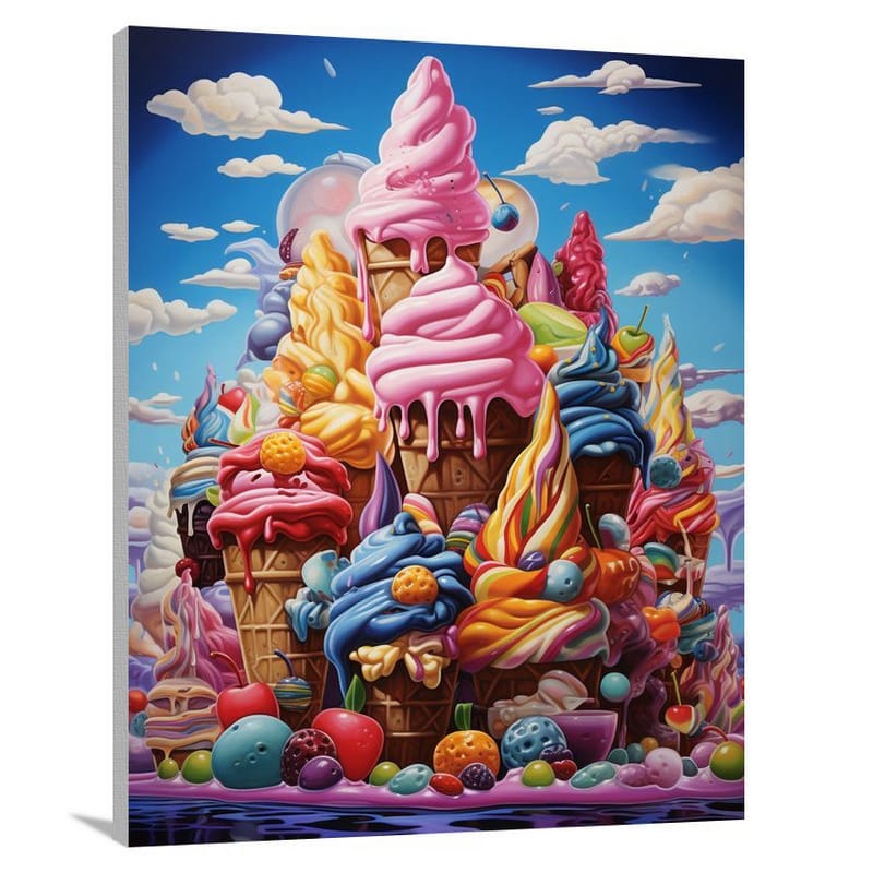 Frozen Delights: Ice Cream Extravaganza - Pop Art - Canvas Print
