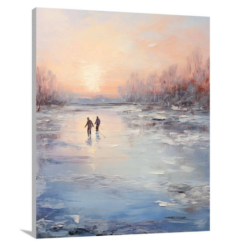 Frozen Grace: Ice Skating - Canvas Print