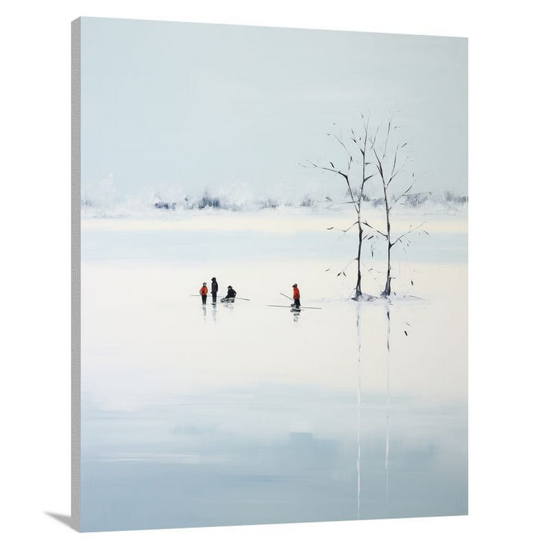 Frozen Reflections: Fishing Sports - Canvas Print