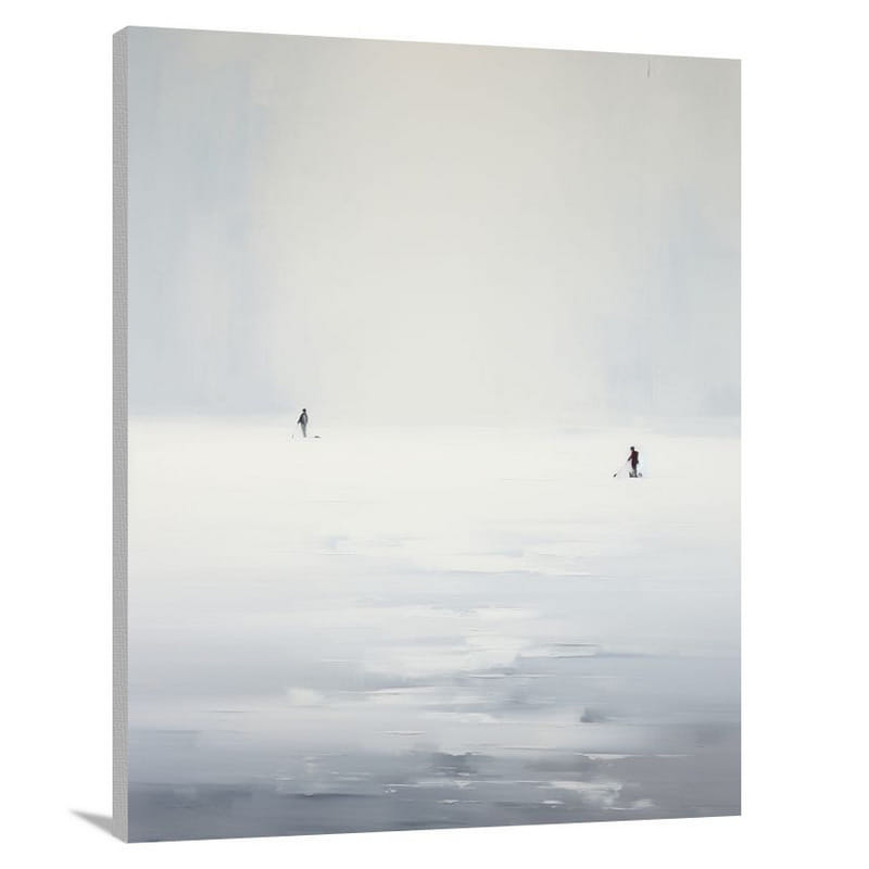 Frozen Serenity: Fishing Sports - Canvas Print