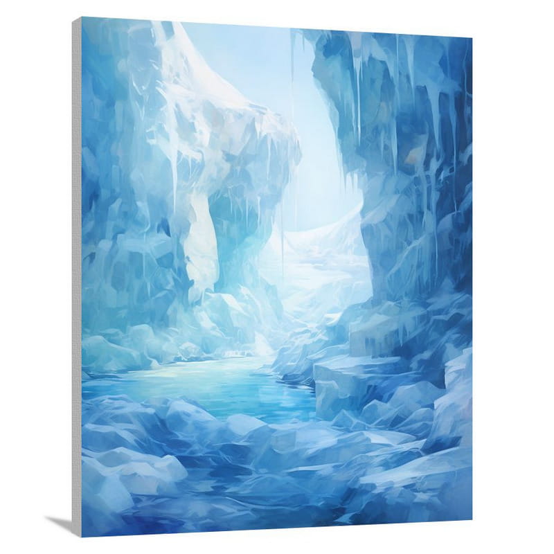 Frozen Tears: Ice Cave - Impressionist - Canvas Print