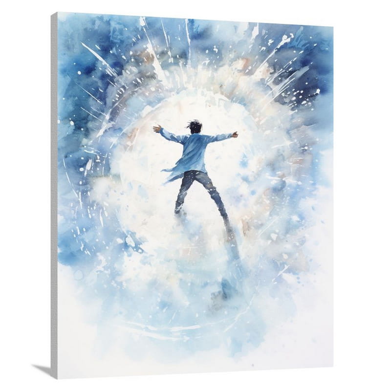 Frozen Whirlwind: Ice Skating - Watercolor - Canvas Print