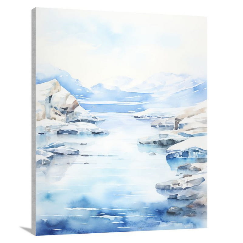 Frozen Whispers of Svalbard - Watercolor - Canvas Print