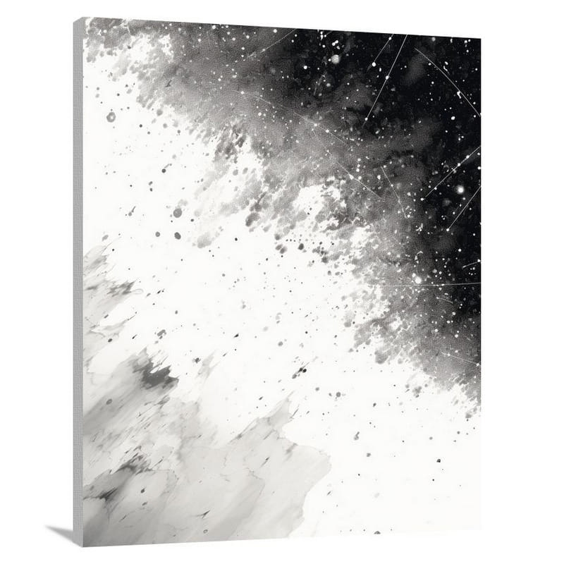 Galaxy's Monochrome Symphony - Canvas Print