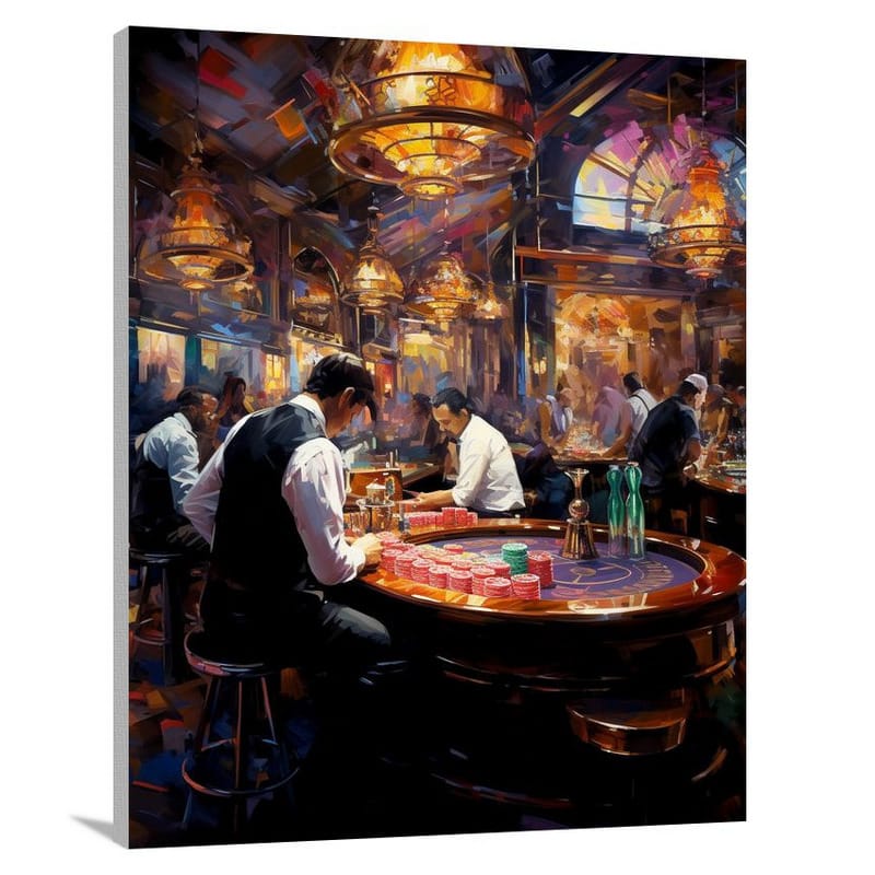 Gambling's Allure - Impressionist - Canvas Print