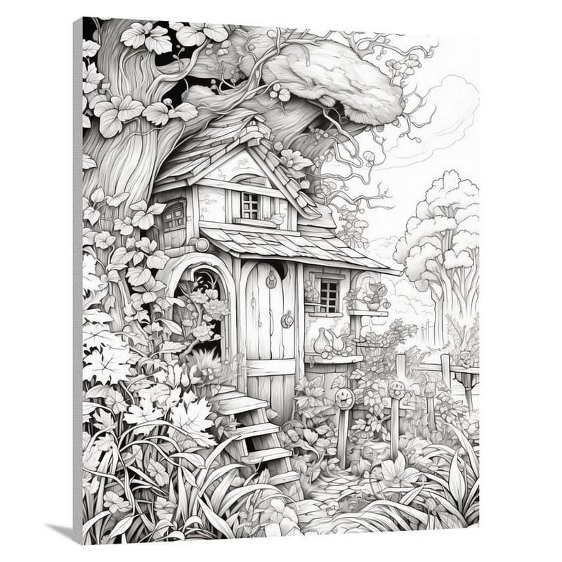Gardening's Hidden Haven - Canvas Print