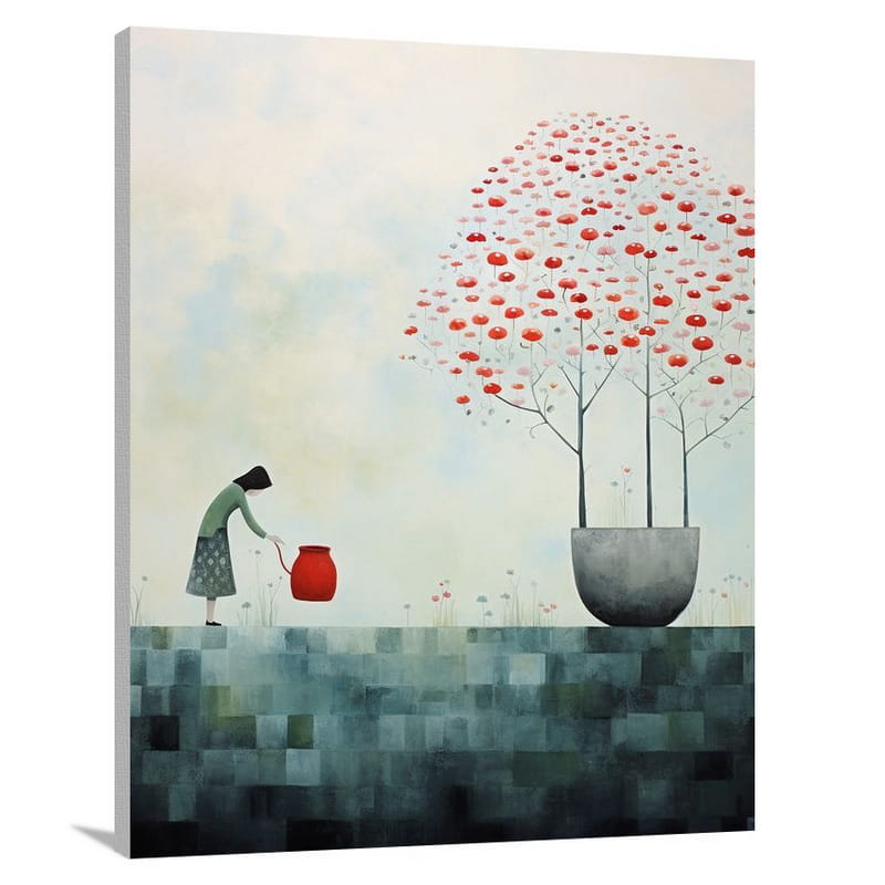 Gardening's Passionate Bloom - Canvas Print