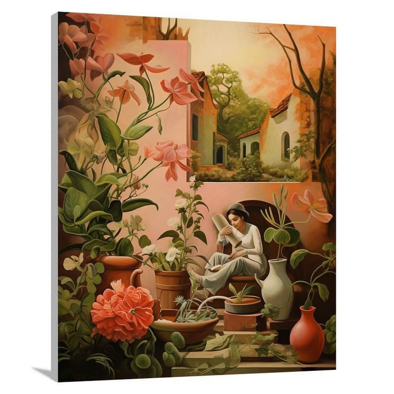 Gardening's Serene Whispers - Canvas Print