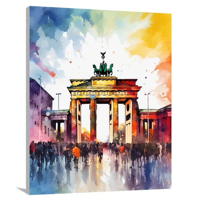 Gate of Colors: Brandenburg's Vibrance - Canvas Print