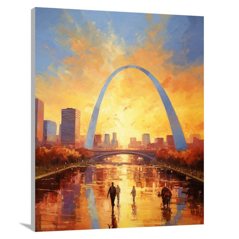 Gateway Arch: Bridging Past and Future - Impressionist - Canvas Print