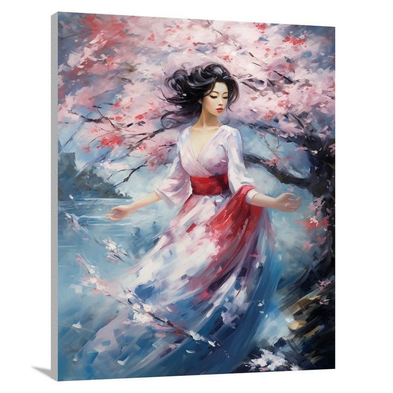 Geisha's Blossom Dance - Canvas Print
