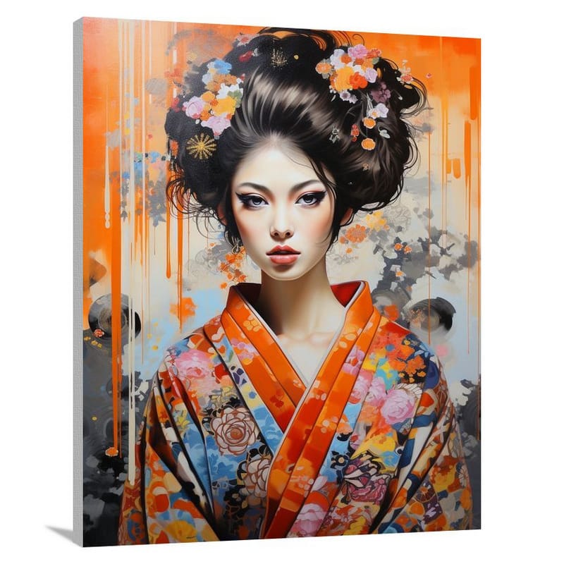 Geisha's Enigmatic Allure - Canvas Print