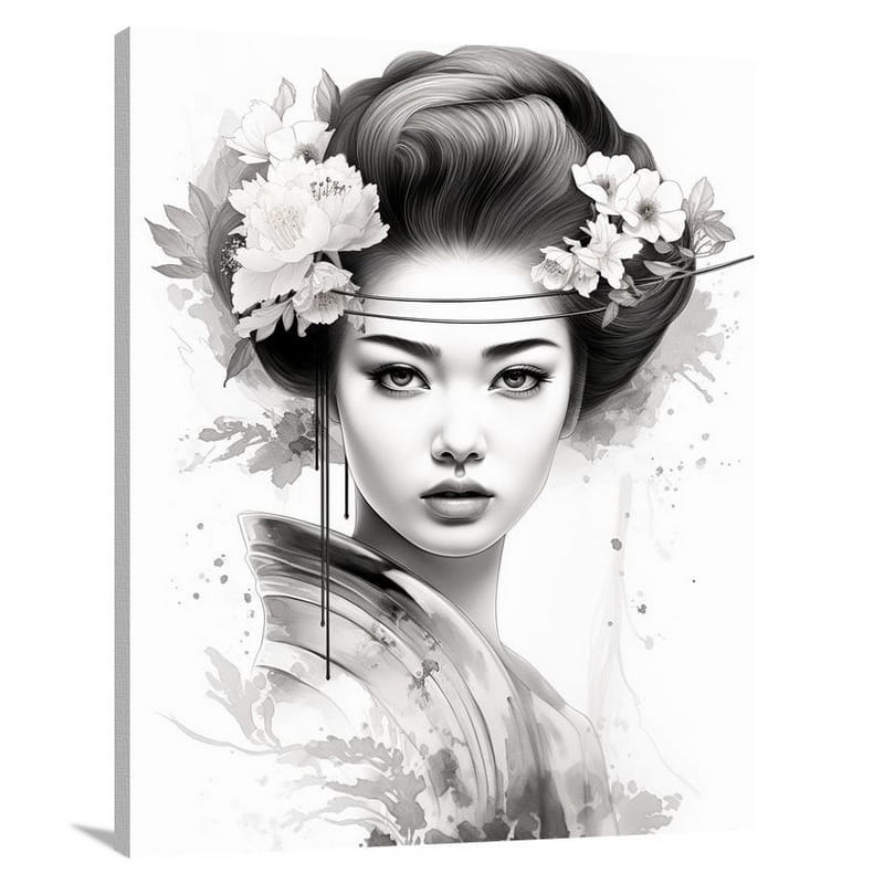 Geisha's Enigmatic Charm - Canvas Print