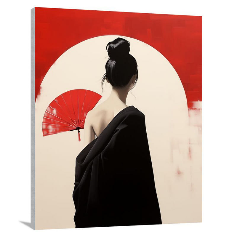 Geisha's Veiled Emotions - Canvas Print