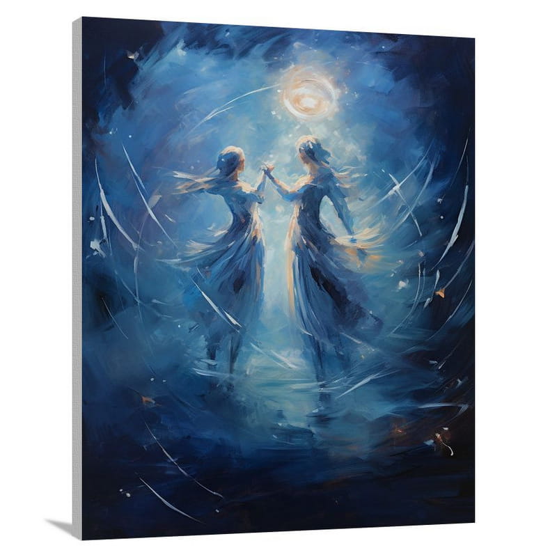 Gemini's Celestial Dance - Impressionist - Canvas Print