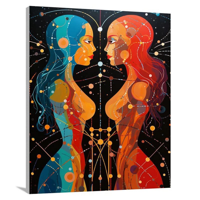 Gemini's Cosmic Burst - Canvas Print