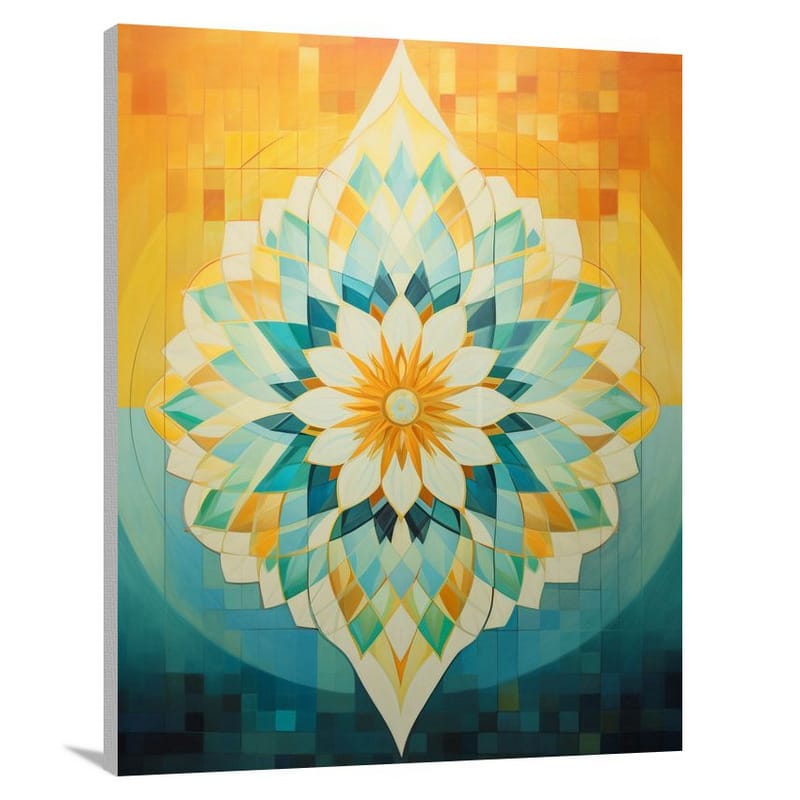 Geometric Pattern: A Blossoming Harmony - Canvas Print