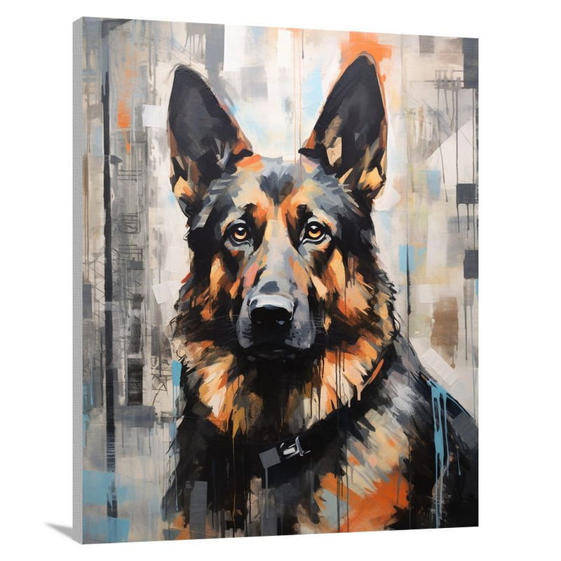 German Shepherd's Gaze - Minimalist - Canvas Print