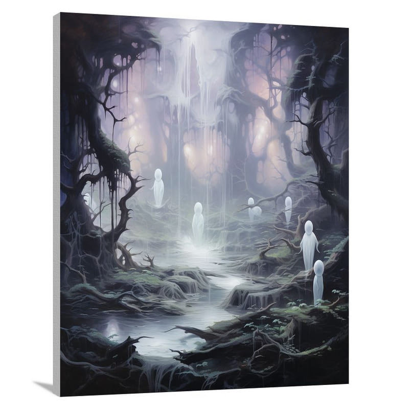 Ghostly Whispers in the Enchanted Woods - Canvas Print