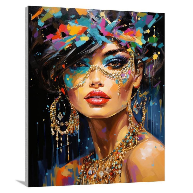 Gilded Glamour: Jewelry Fashion - Canvas Print