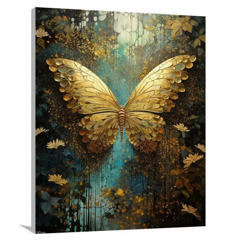 Gilded Wing: A Decorative Journey - Canvas Print