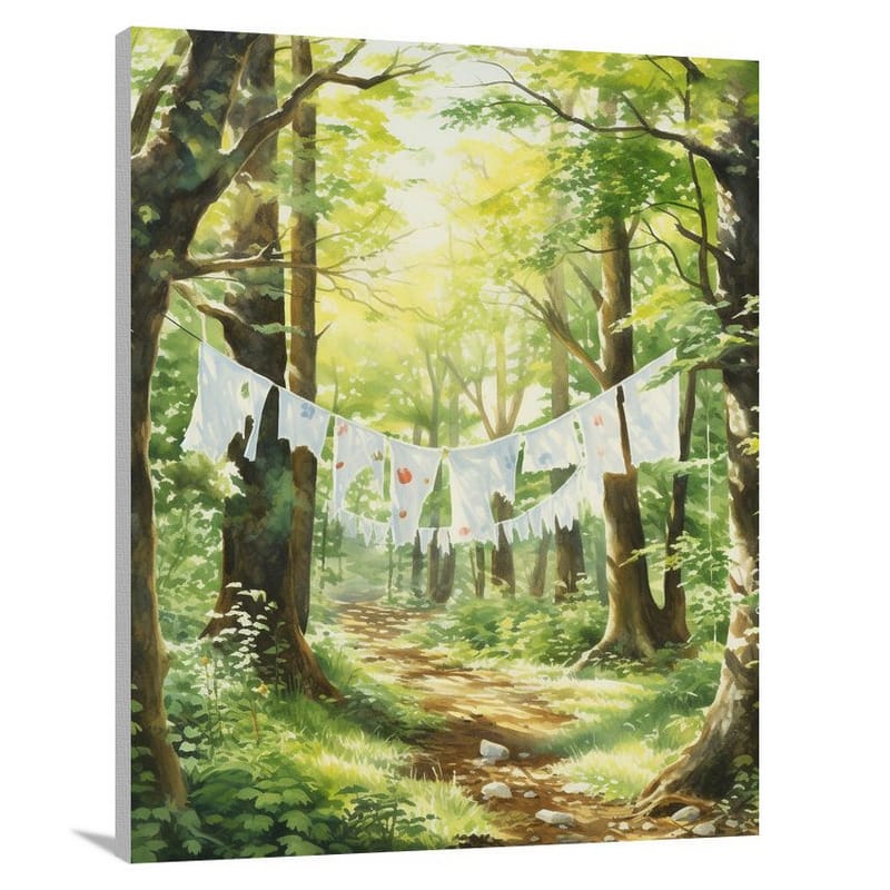 Gingham Whispers - Watercolor - Canvas Print