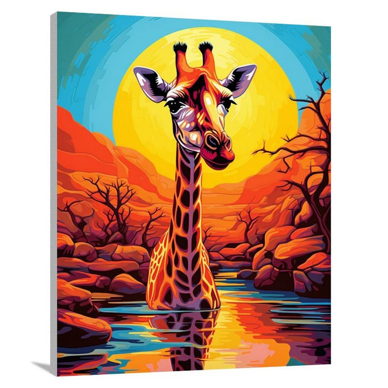 Giraffe Oasis - Canvas Print