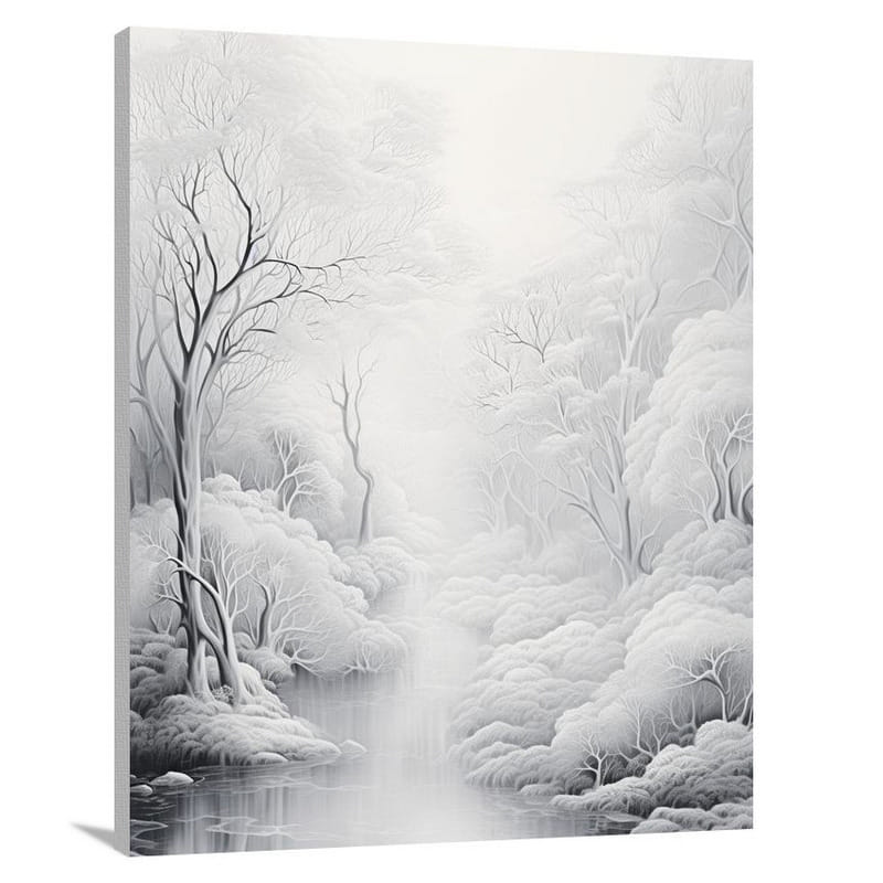 Glacier's Enchantment - Black And White - Canvas Print