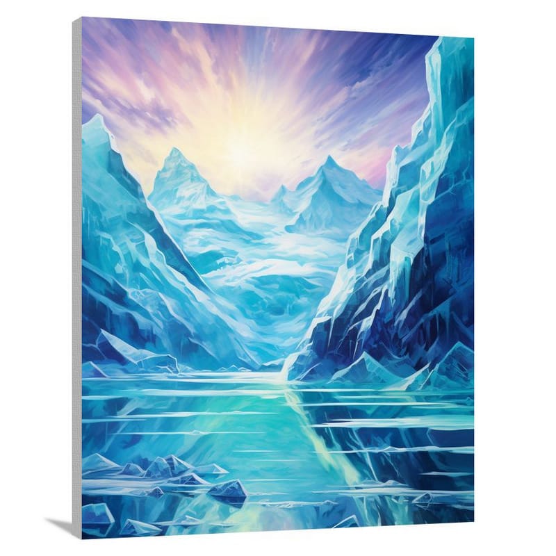 Glacier's Ethereal Reflection - Canvas Print