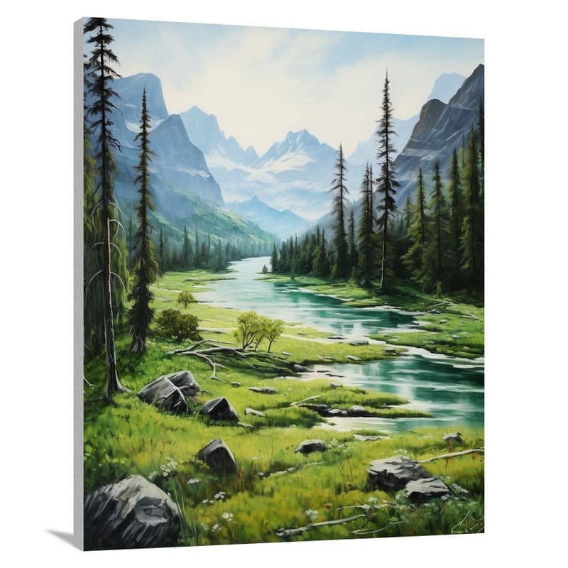 Glacier's Serene Wilderness - Canvas Print