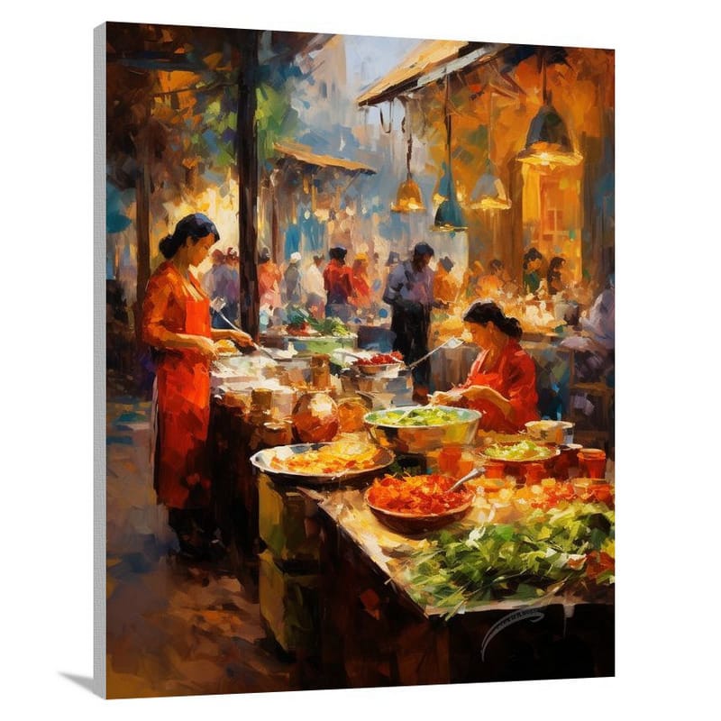 Global Gastronomy: A Culinary Melting Pot - Canvas Print