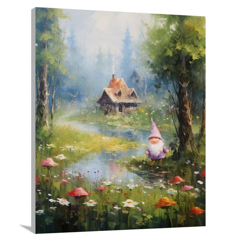 Gnome's Enchanted Haven - Impressionist - Canvas Print