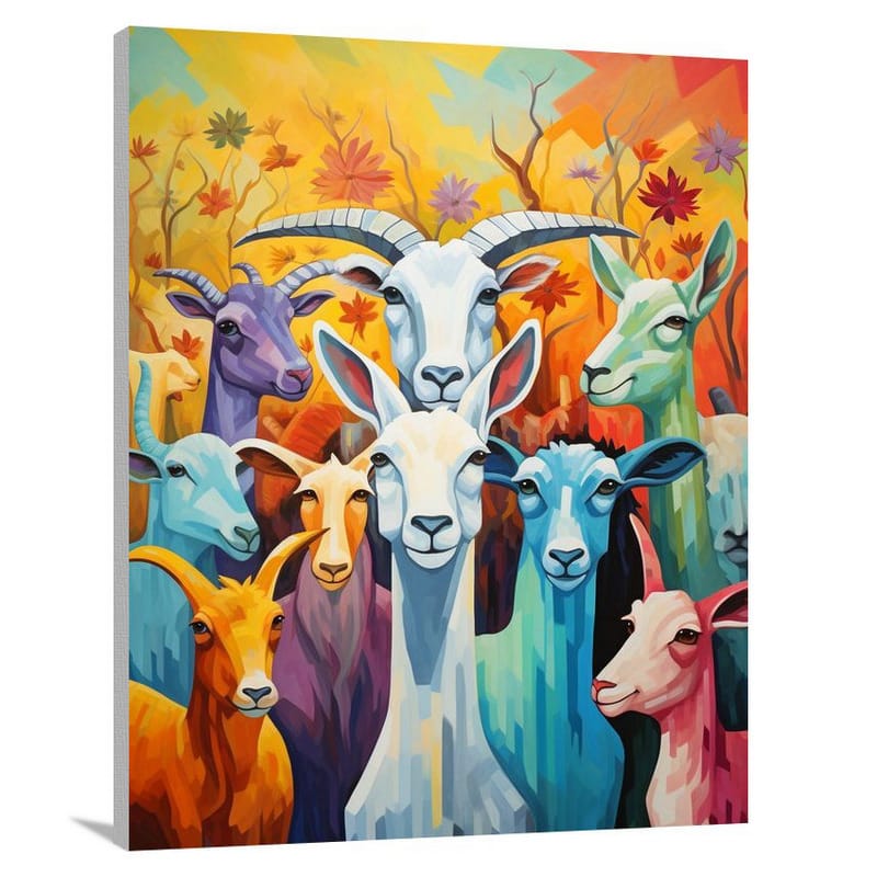 Goat's Autumn Symphony - Canvas Print