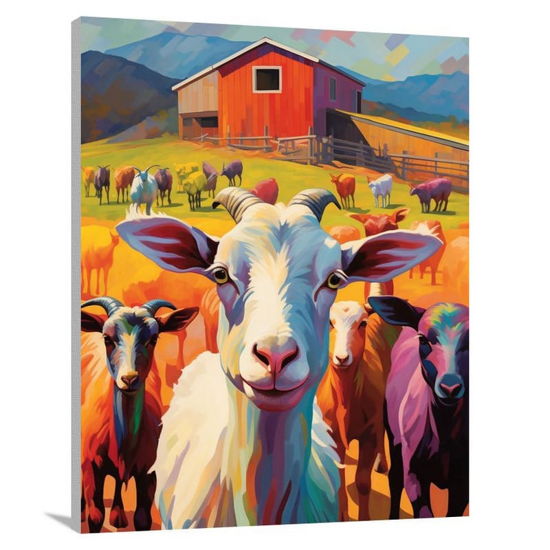 Goat's Autumn Symphony - Contemporary Art - Canvas Print