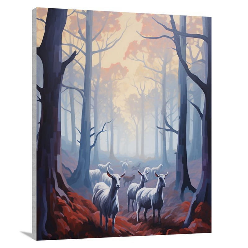 Goat's Journey Through the Mist - Pop Art - Canvas Print