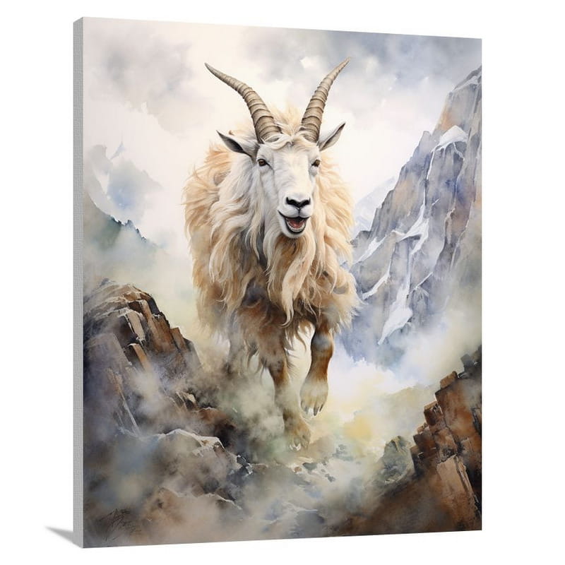 Goat's Resilience - Watercolor - Canvas Print