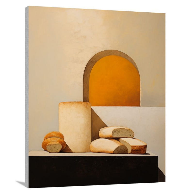Golden Crust: Bread Symphony - Minimalist - Canvas Print