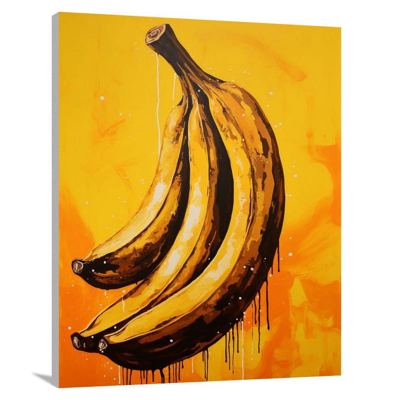 Golden Delight: Banana Feast - Pop Art - Canvas Print