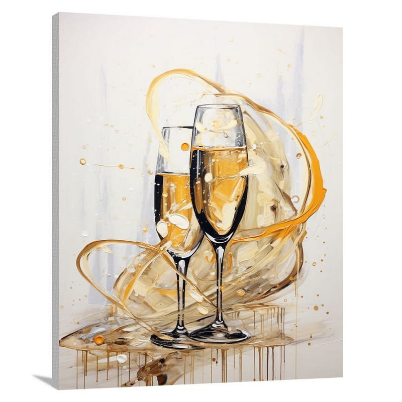 Golden Elixir: Champagne Symphony - Canvas Print