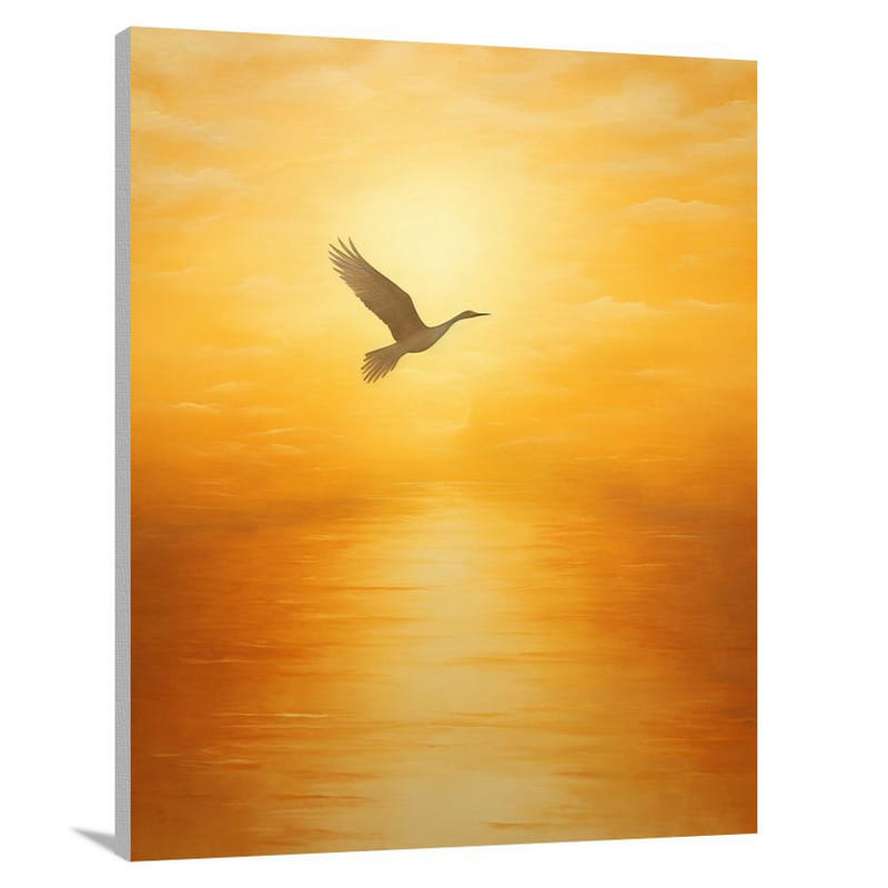 Golden Flight: Crane's Hope - Canvas Print