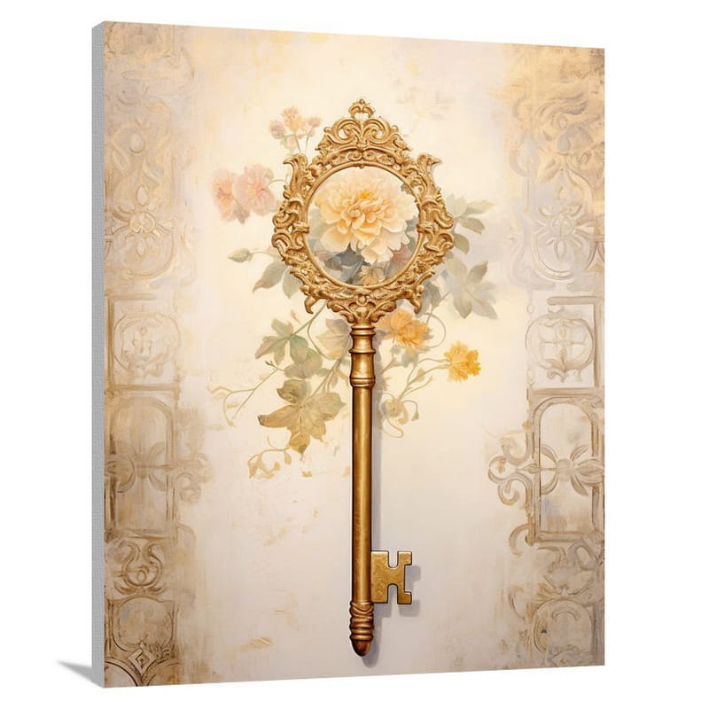 Golden Key: Ornate Elegance - Canvas Print