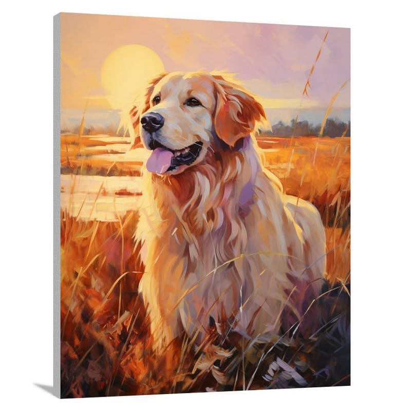 Golden Retriever's Radiant Bliss - Canvas Print