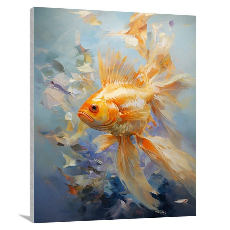 Golden Serenity: A Sea Life Symphony - Canvas Print
