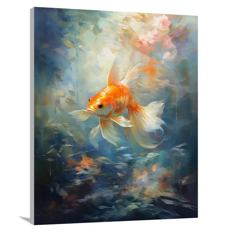 Golden Serenity: A Sea Life Symphony - Impressionist - Canvas Print