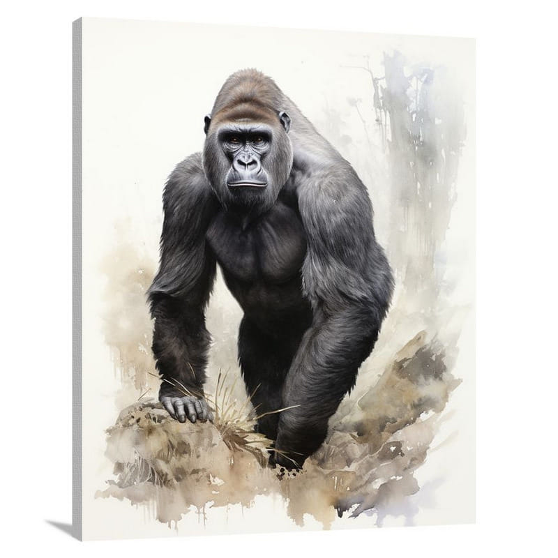 Gorilla's Gaze - Watercolor - Canvas Print
