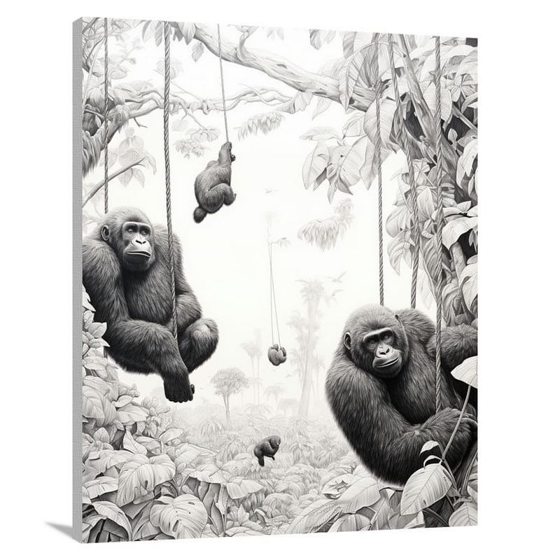 Gorilla's Jungle Harmony - Canvas Print