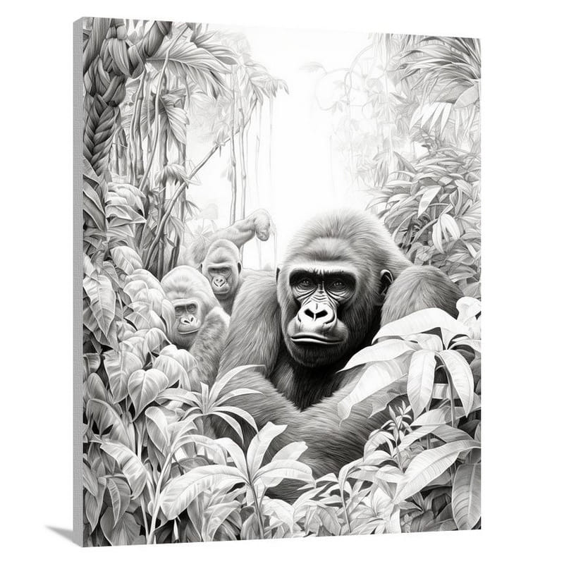 Gorilla's Jungle Symphony - Canvas Print