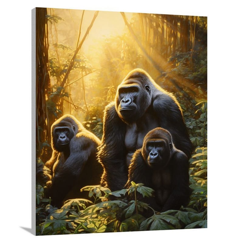Gorilla's Serene Wilderness - Canvas Print