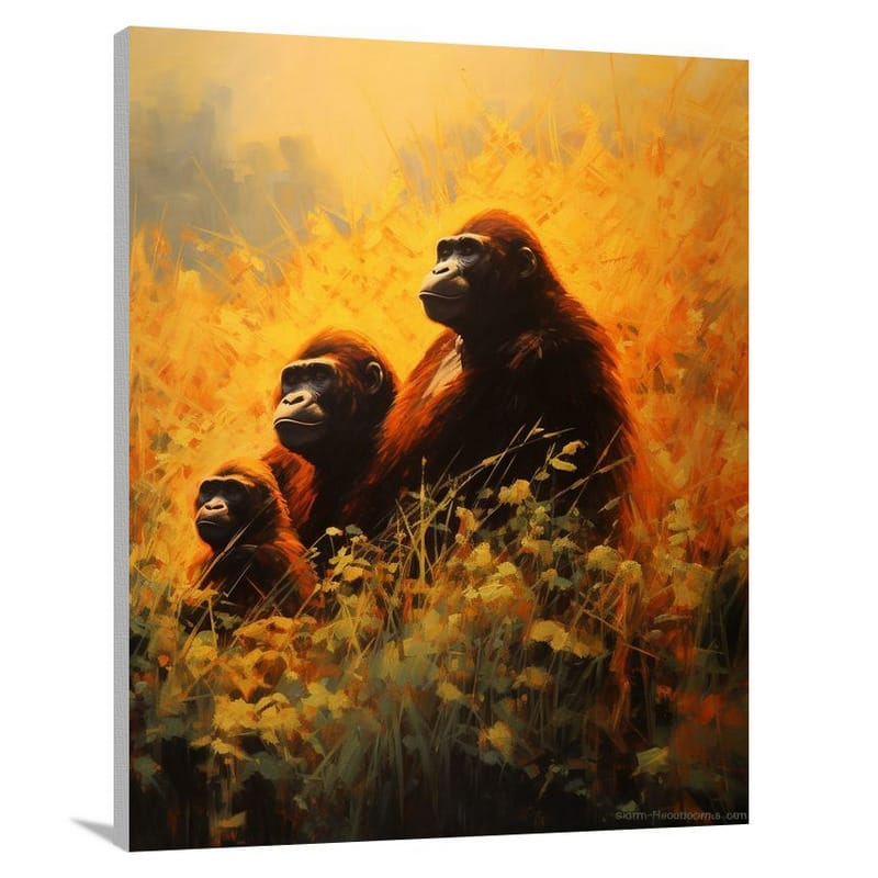 Gorilla's Serene Wilderness - Contemporary Art - Canvas Print